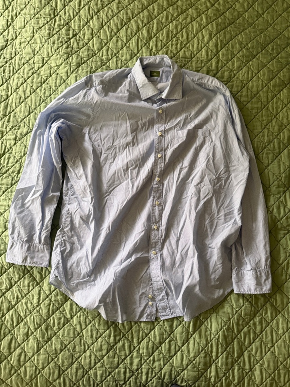 Sid Mashburn Dress Shirt Blue Dots XL